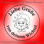 Liebe Grüße von deinem Wichtel, rund, Label