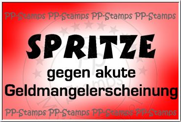 Spritze gegen akute Geldmangelerscheinung