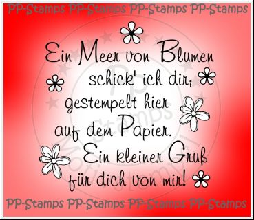 Ein Meer von Blumen..., Spruch