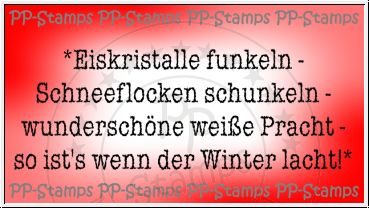 Eiskristalle funkeln..., Spruch