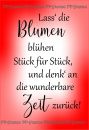 Lass' die Blumen blühen..., Spruch